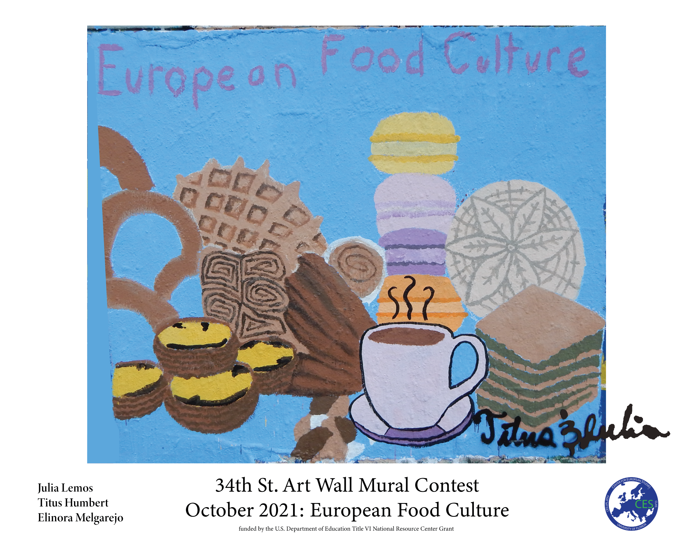 European food culture poster